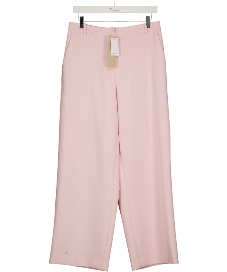 FOREVER NEW Baby Pink High Waist Wide Leg Trouser - Petite Fit UK 10