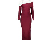 House of CB Nalani Burgundy Red Draped Shoulder Maxi Bandage Dress UK XS