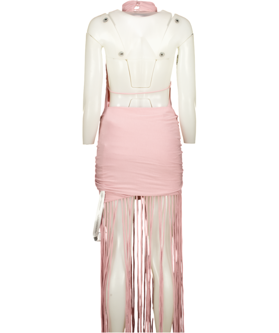 BBX BRAND Zuma Ruched Tassel Dress - Rose Pink UK 6
