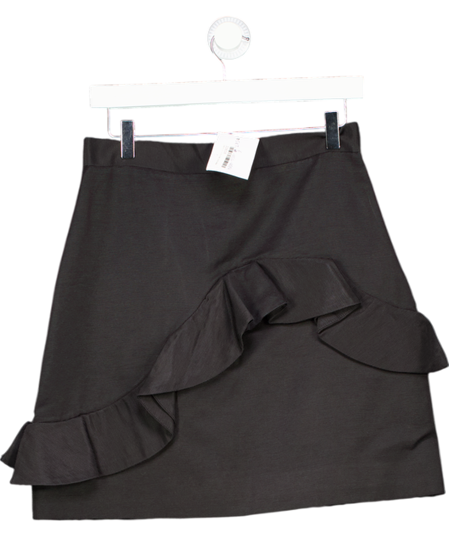 MSGM Milano Black Ruffled A-line Skirt UK M