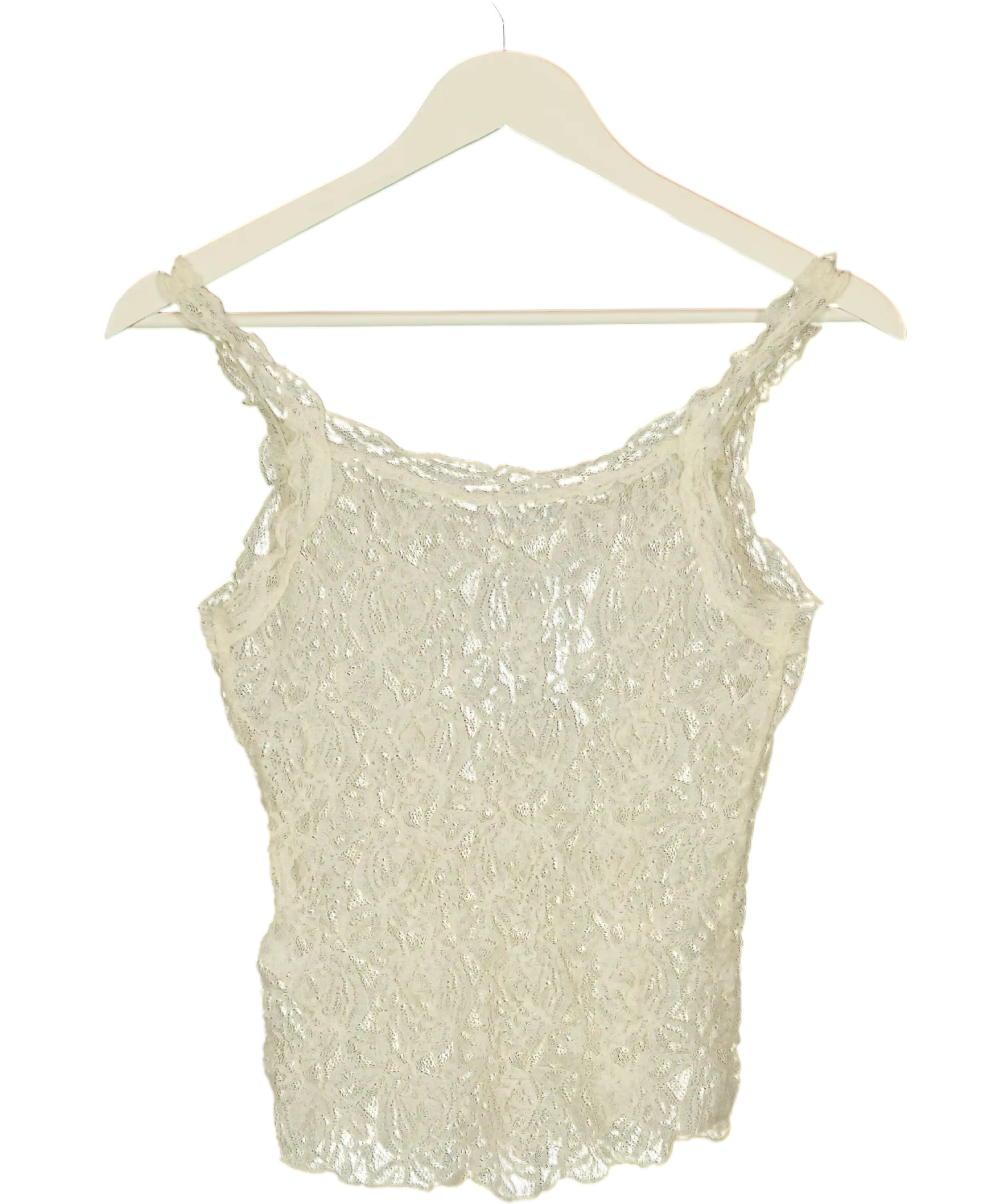 Massimo Dutti White Lace Top UK XS