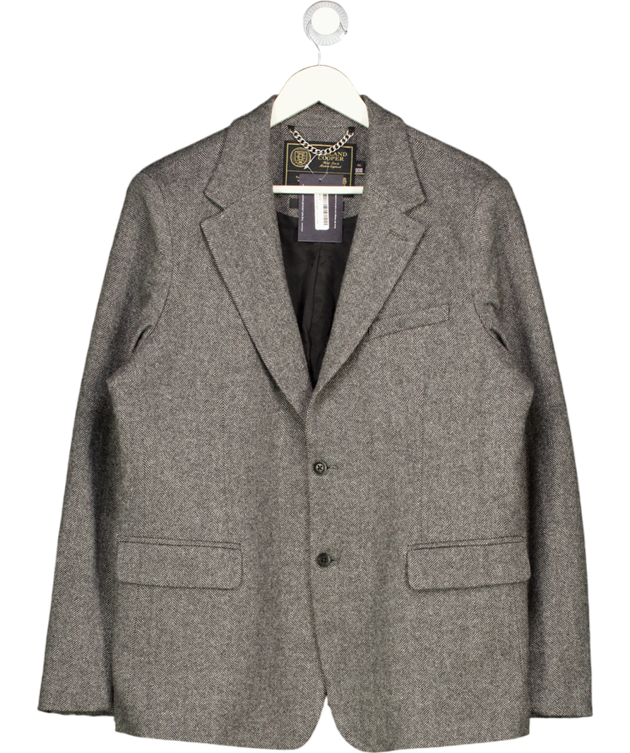 HOLLAND COOPER Black The Single Breasted Blazer Mono Herringbone UK 46" CHEST