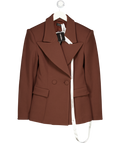 WANDERDOLL Brown Charlotte Double Breasted Padded Suiting Jacket UK S