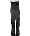 ZARA Black Strapless Leather Jumpsuit With Cargo Pockets UK S