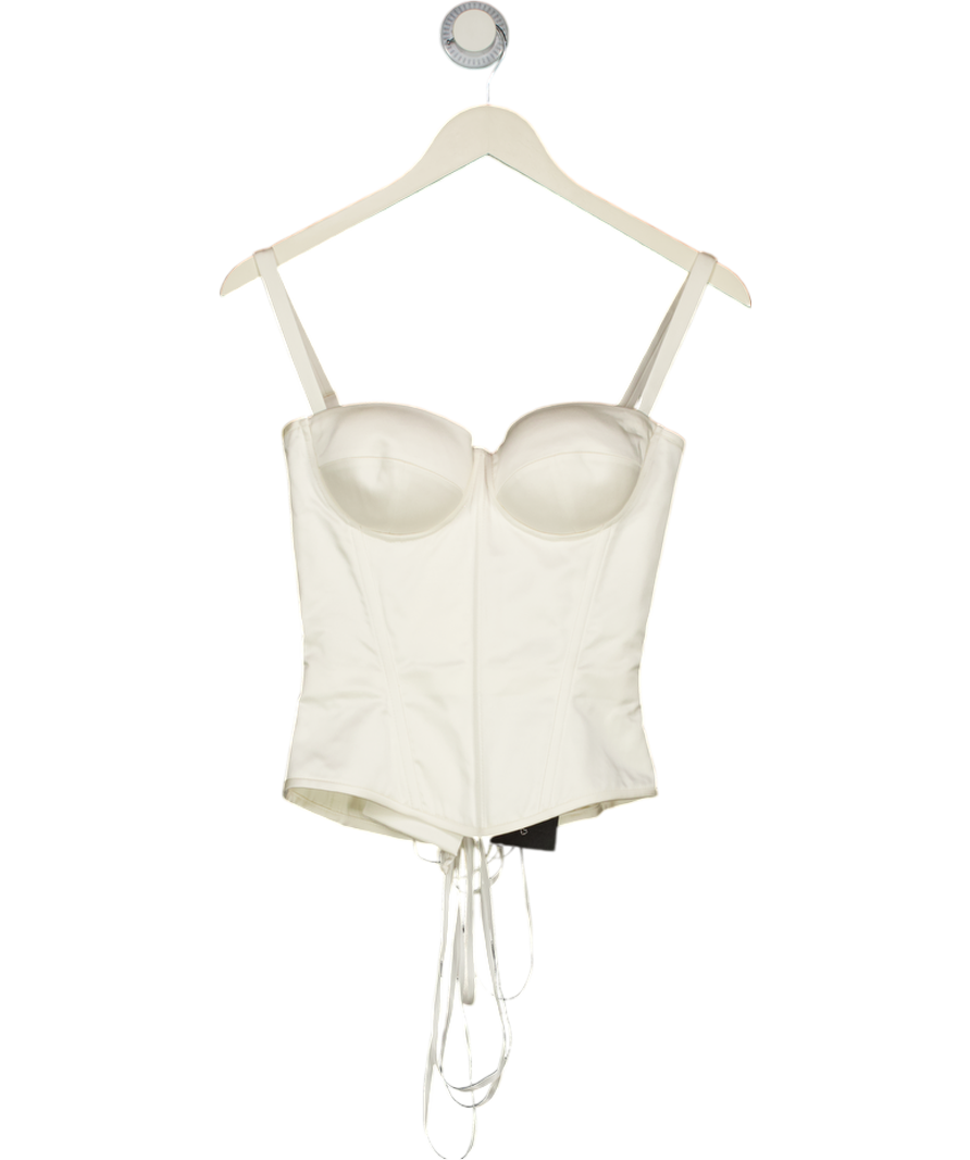 STATNAIA Cream Ivory Satin Corset Top UK XS