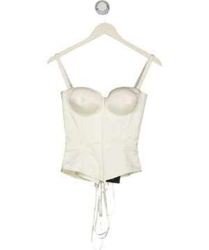 STATNAIA Cream Ivory Satin Corset Top UK XS