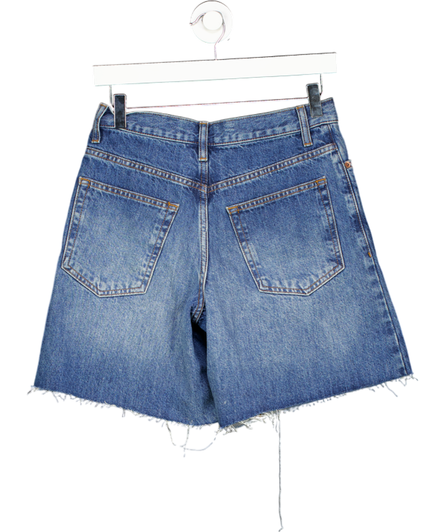 Topshop Blue High Waisted Denim Shorts UK 6