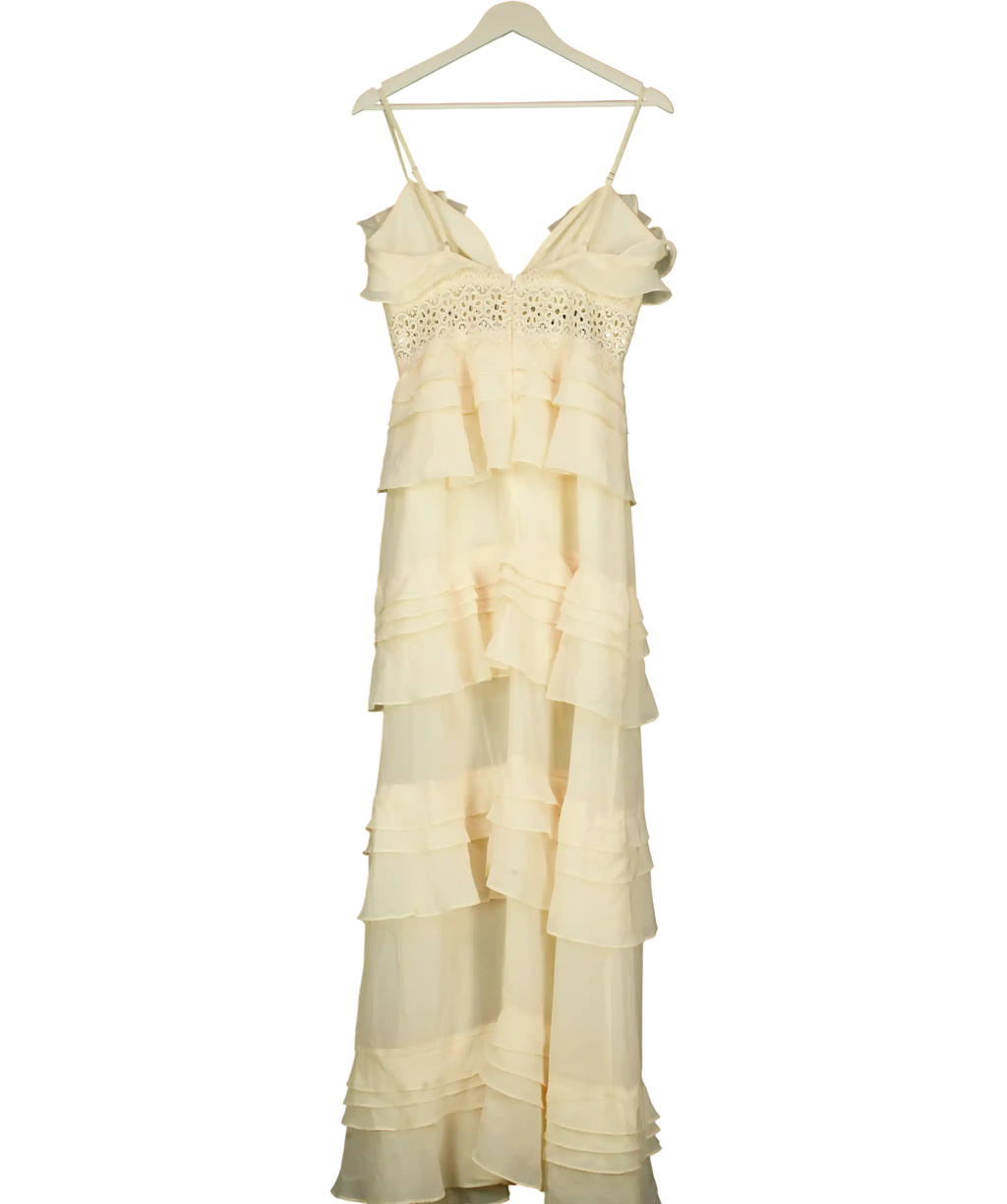 True Decadence Cream Tiered Ruffle Maxi Dress UK 12
