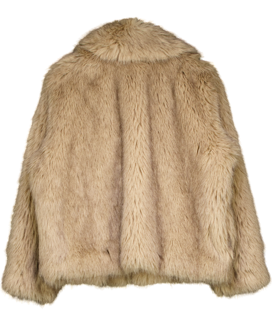 Next Light Brown Faux Fur Jacket UK M