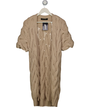 IRISvARNIM Cream Cashmere Cable Knit Short Sleeve Cardigan UK S
