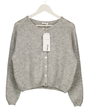 AMERICAN VINTAGE Grey Vitow Supersoft  Round-neck Alpaca-blend Cardigan UK S