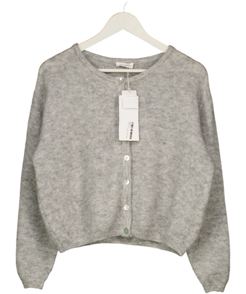 AMERICAN VINTAGE Grey Vitow Supersoft  Round-neck Alpaca-blend Cardigan UK S