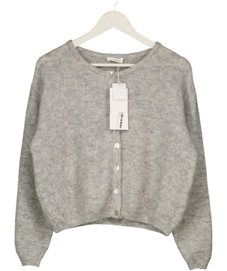 AMERICAN VINTAGE Grey Vitow Supersoft  Round-neck Alpaca-blend Cardigan UK S