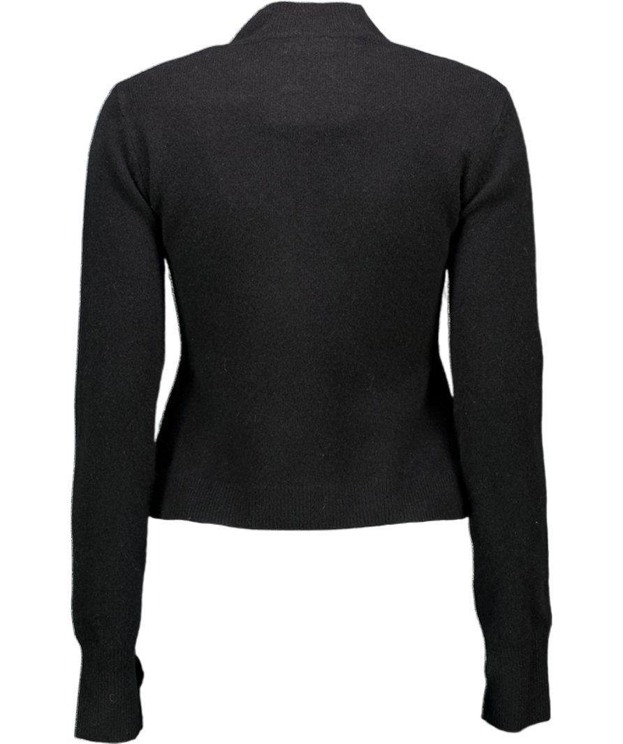 CLOEYS Black 100% Fine Merino Wool Heart Cut Out Jumper UK XS