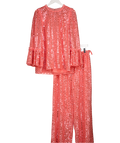 Needle & Thread 2-piece Coral Pink Raindrop Gloss Tunic Top & Trouser Set UK M