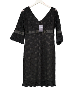 M&S Autograph Black Lace Bow Detail Dress UK 14