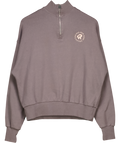 RED RUN Grey Quarter Zip Cotton Jumper UK XS