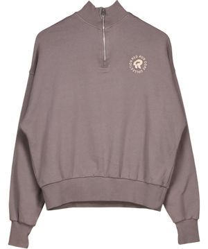 RED RUN Grey Quarter Zip Cotton Jumper UK XS