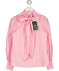 HOLLAND COOPER Cleo Blouse Bright Pink WITH EMBROIDERED LOGO AND GOLD HC  UK 6