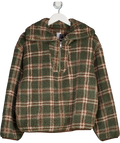 Next Green Check Borg Quarter Zip Fleece UK M