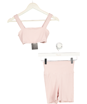 Daily Drills Pink Ribbed Cycling Short Co Ord UK S