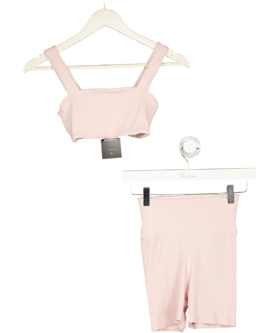 Daily Drills Pink Ribbed Cycling Short Co Ord UK S