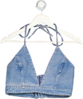 BARDOT Blue Denim Halter Bralette Top UK 10