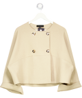 ZARA Beige Short Knit Coat With Gold Button Detail UK S/M