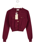 MESHKI Burgundy Red Cardigan With Gold Button UK XS