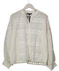 MAJE PARIS Cream Balloon Sleeve Broderie Blouse Sz3 UK L
