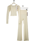 Elite Eleven Cream Lounge Fold Over Flares, Singlet And Shrug Set UK S
