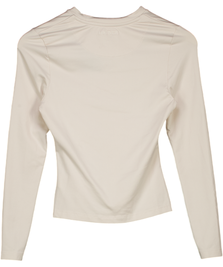 LOUNGE Cream Long Sleeve Active Top UK M