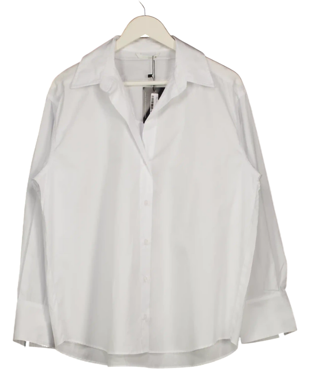 ZARA White Cotton Poplin Shirt UK M