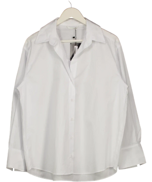 ZARA White Cotton Poplin Shirt UK M