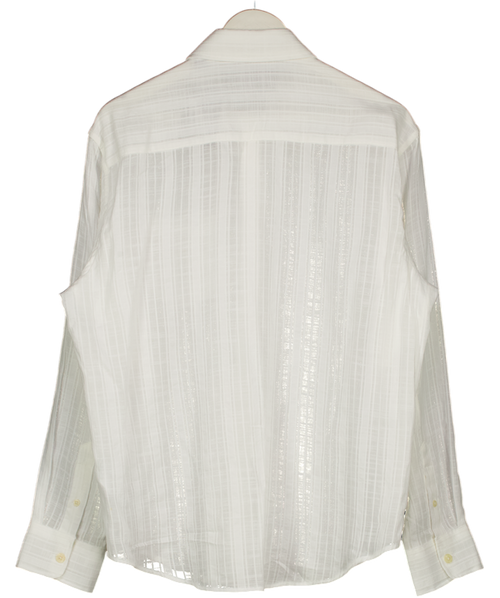 All Saints White Carlyle Oversized Long Sleeve Shirt UK S