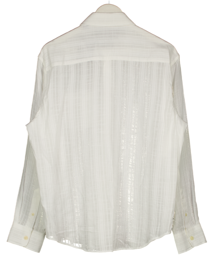All Saints White Carlyle Oversized Long Sleeve Shirt UK S
