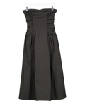 White Fox Black Ruched Side Cotton Midi Dress UK S