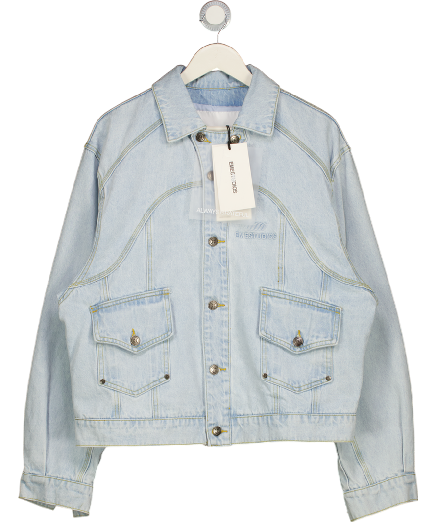EMESTUDIOS Blue Eddy Pale Denim Boxy Jacket UK L