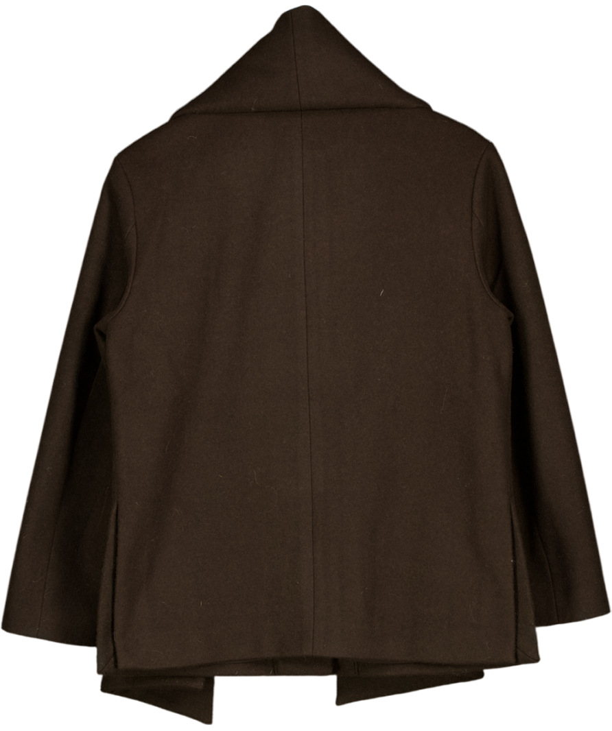 H&M Chocolate Brown Scarf-detail Coat UK XS