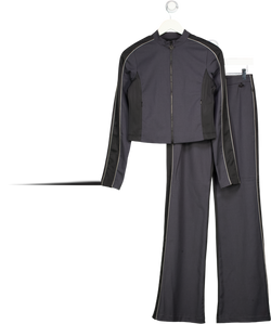 Diesel Grey G-fort Contrast-panel Stretch Wool-blend Jacket (uk10) And Tailored Trousers (uk12) Set UK S/M