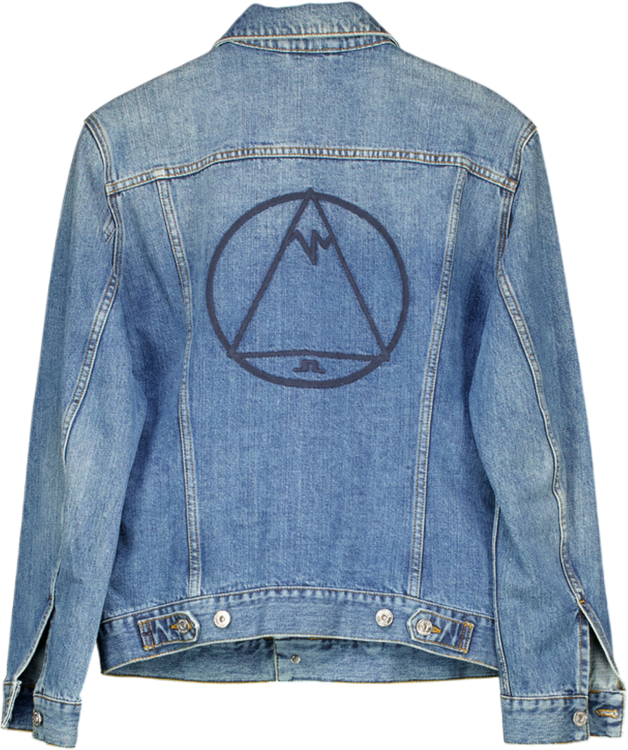 J.Lindeberg Blue Embroidered Denim Jacket UK M