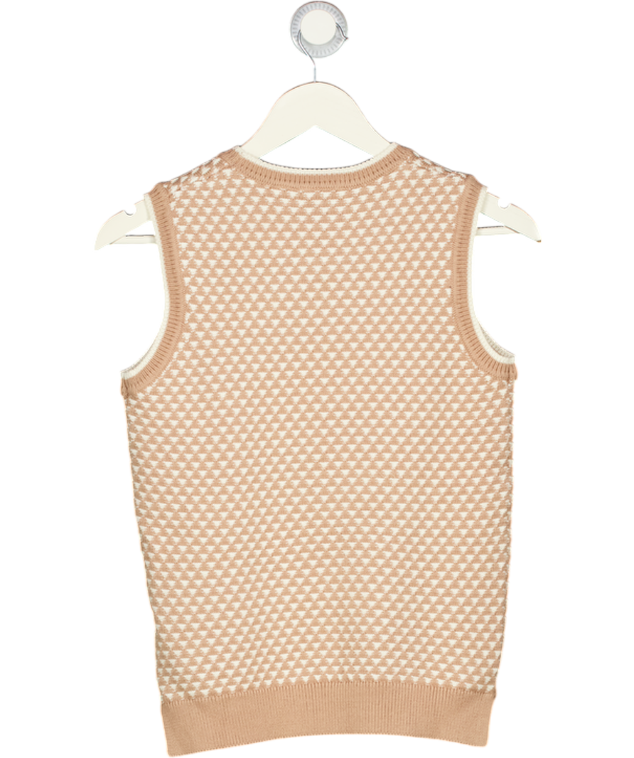 VARLEY Light Taupe Beige Jenson Stitch Knit Tank Top UK XXS