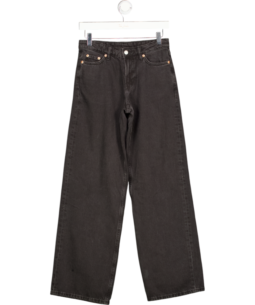 WEEKDAY Black Wash Ample Low Rise Loose Wide Jeans L32 W24
