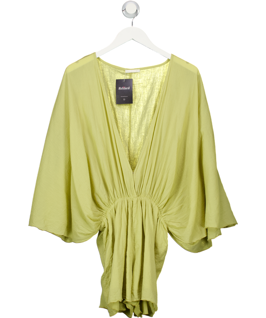 atta collection Green Batwing Low Front Playsuit UK M