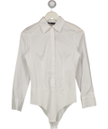 ZARA White Fitted Shirt Bodysuit UK S