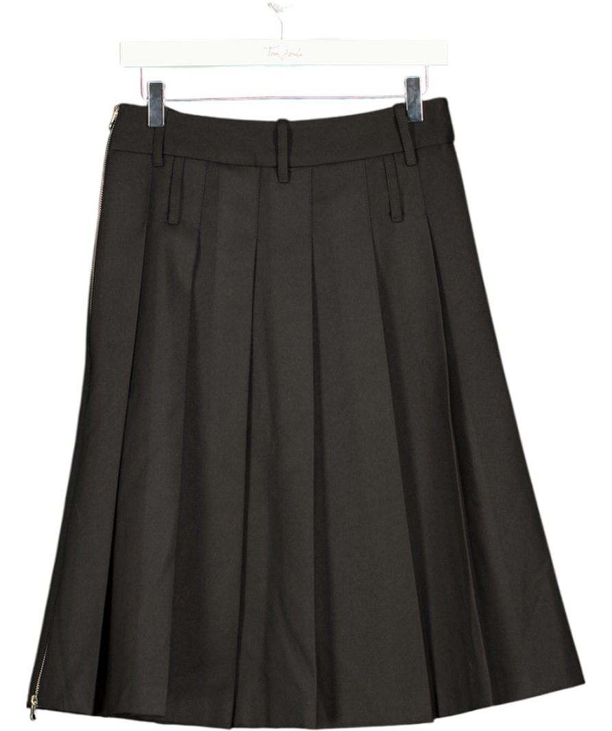 THE FRANKIE SHOP Black Pleated Skirt With Side Zip Detail UK XS/S