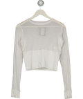 WARDROBE NYC White Fitted Long Sleeve Crop Top UK S
