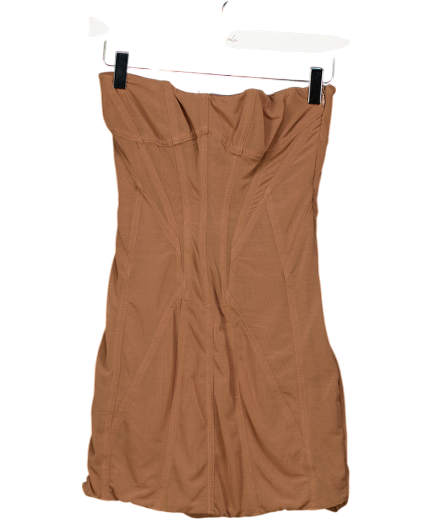 Mars the Label Beige The Mesh Panel Body Dress UK 8