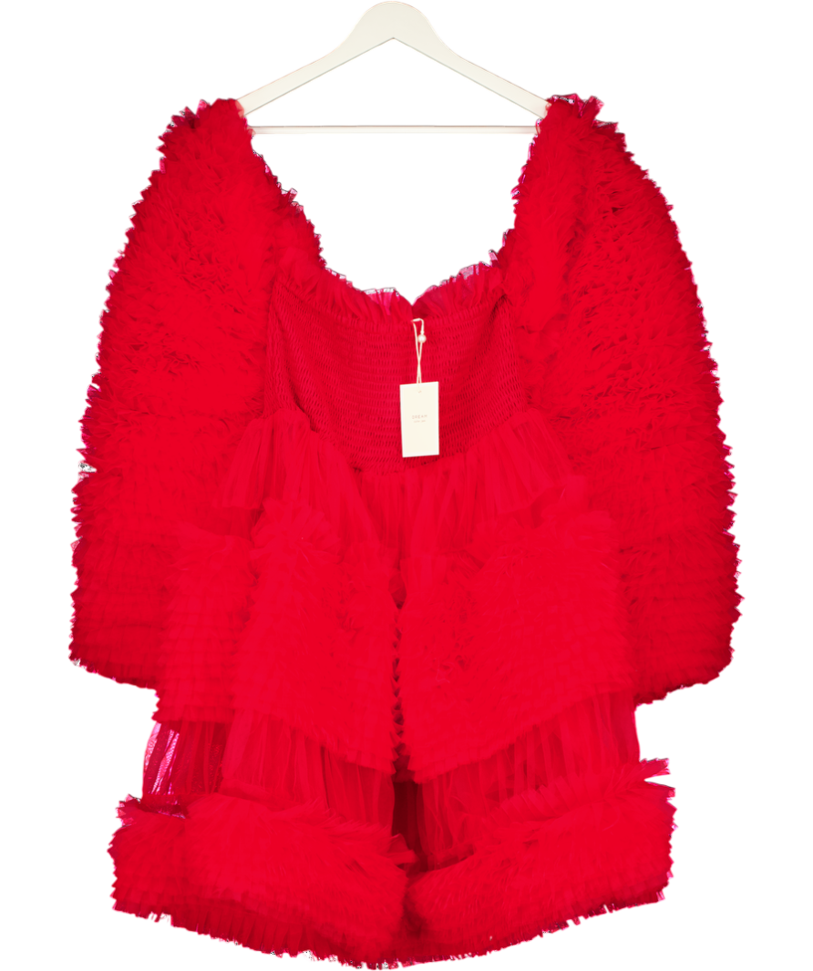 Dream Sister Jane Red Venice Ruffle Tulle Mini Dress UK M