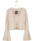HOUSE OF CB 2-piece Aster Beige Wool Cashmere Long Sleeve Cardigan And Cami Top Set UK S